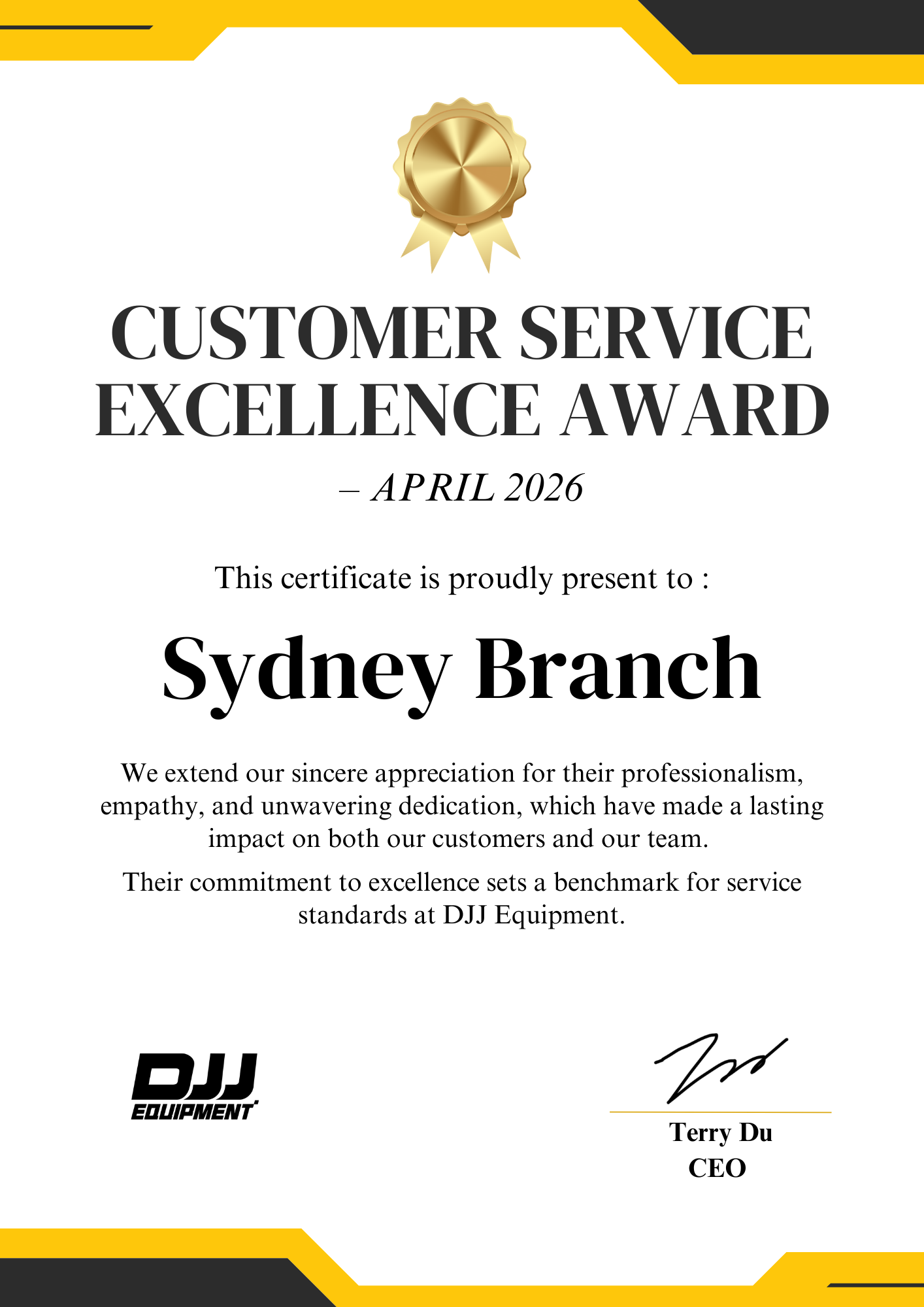 April Customer Service Excellence - Sydney