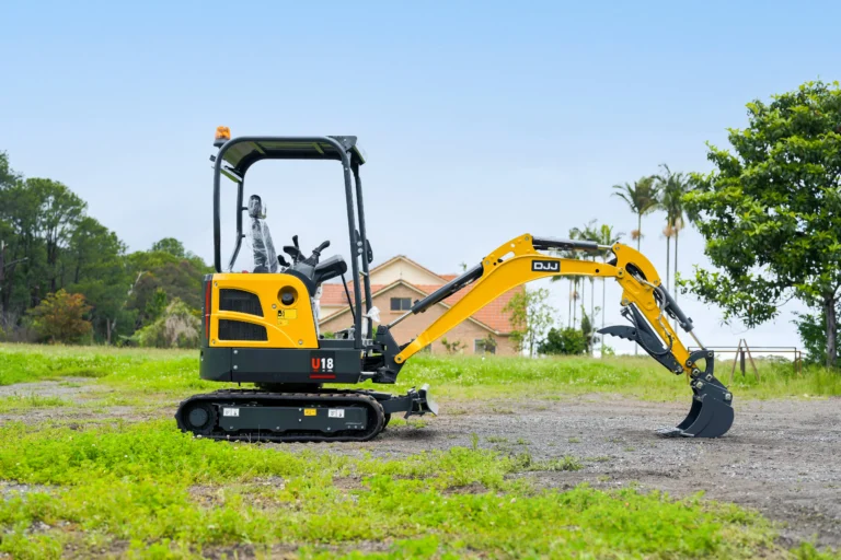 Yuchai U18 1.8 tonne mini excavator on a grass and gravel site
