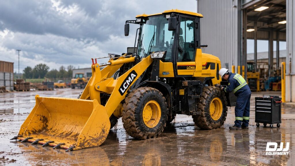 Looking after a wheel loader after the wet
