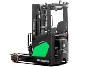 Reach truck forklift for narrow aisle warehouse operations