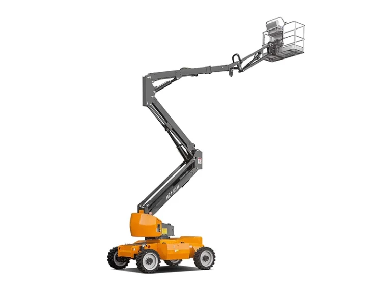Hangcha diesel articulated boom lift with the boom raised