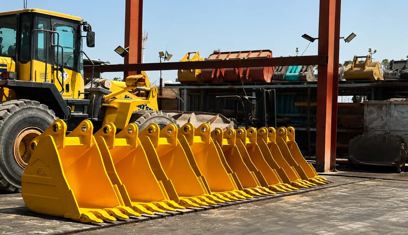 Wheel loader fitted with a bucket attachment