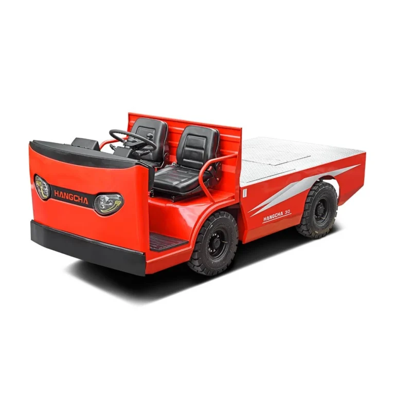Hangcha X Series electric platform truck with two seats, front three-quarter view