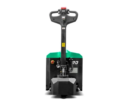 Front view of Hangcha XA Series mini pallet truck showing tiller control head
