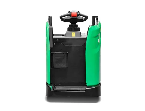 Hangcha X Series rider pallet truck operator end with tiller control head, straight-on view