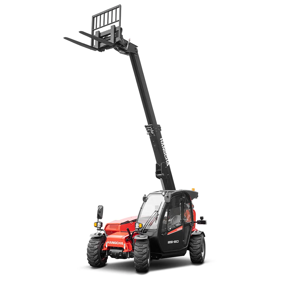 Hangcha XH Series telehandler with boom fully raised lifting forks high