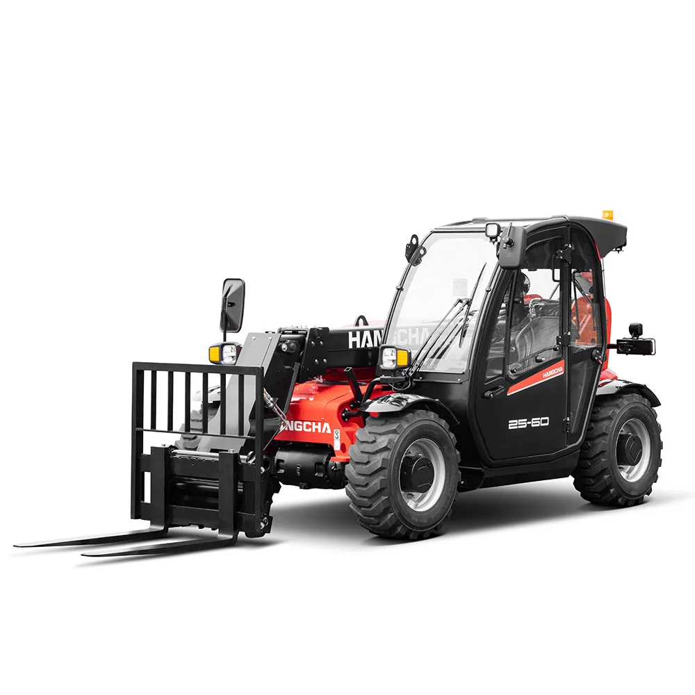 Hangcha XH Series telehandler 2.5-3.5 tonne with boom lowered, front three-quarter view