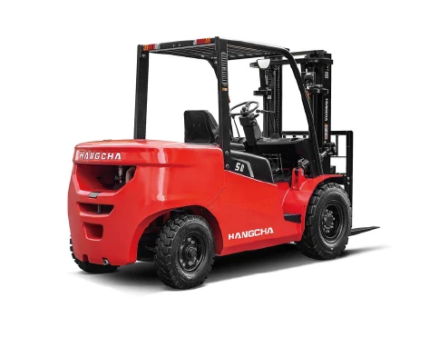 Hangcha A Series diesel and LPG forklift with 4-5.5 t lift capacity, rear three-quarter view