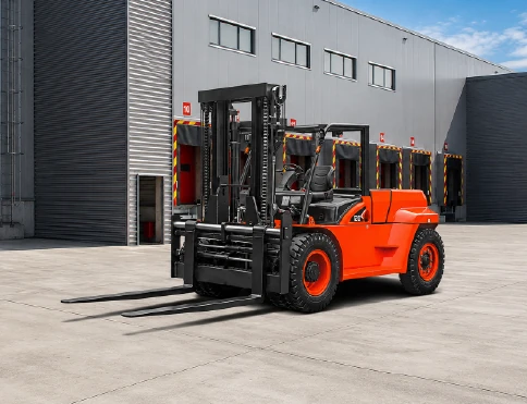 Hangcha X Series diesel and LPG forklift with 12 t lift capacity, working at a warehouse loading dock