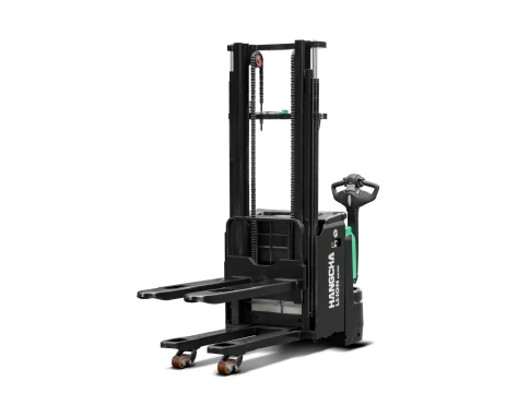 Hangcha X Series initial-lift pallet stacker with 1.2-1.6 t capacity, forks and straddle legs