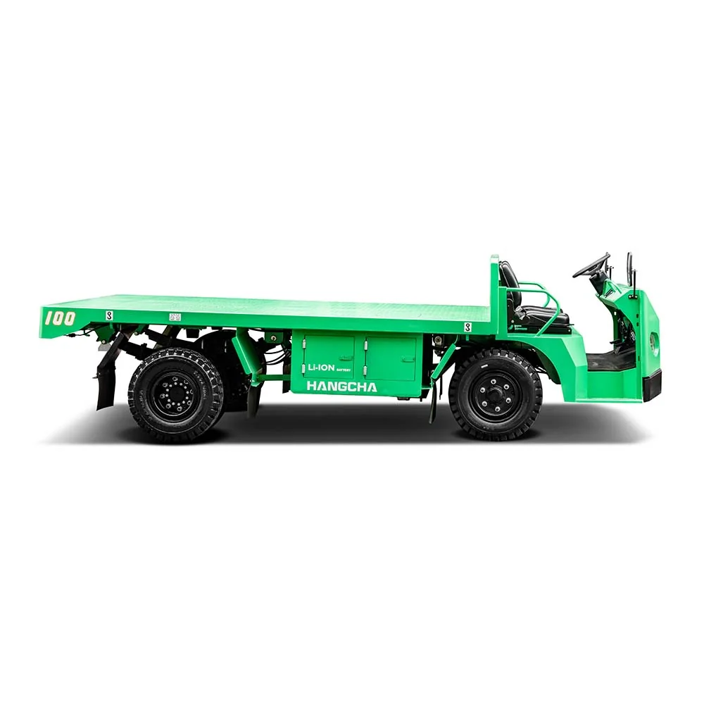 Right side view of Hangcha X Series electric platform truck with cab at the rear