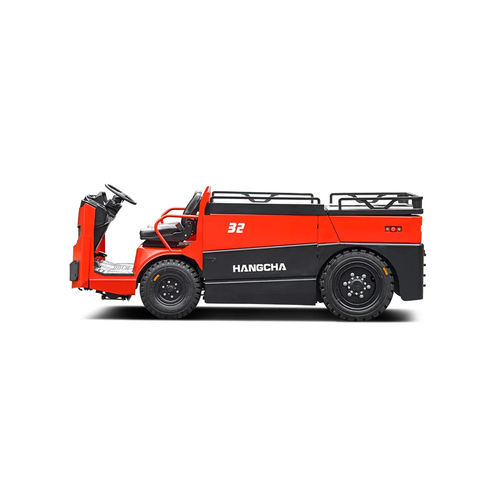 Side view of Hangcha X32 tow tractor variant with open operator station