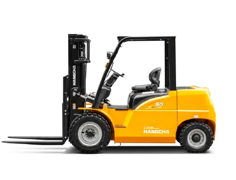 Hangcha XE Series 4-wheel electric forklift with 4-5 t lift capacity, rear three-quarter view