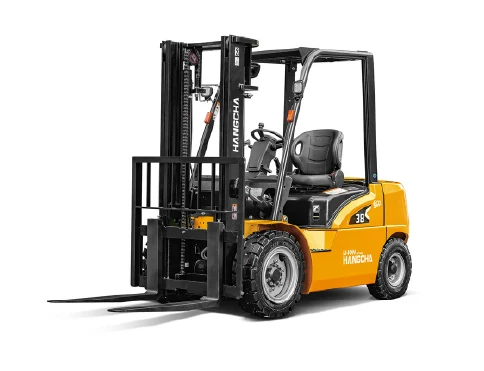 Hangcha XE Series explosion-proof electric forklift with 1.5-3.8 t lift capacity, front three-quarter view