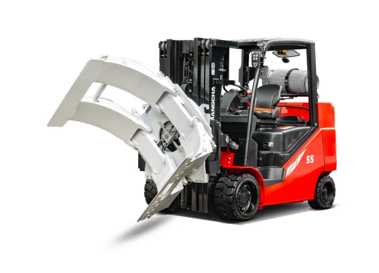 Hangcha XF Series paper roll cushion forklift, 5.5 t capacity, with rotating paper roll clamp