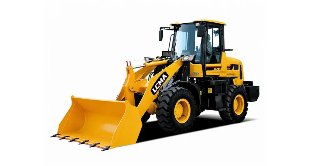 LM938 5.2 tonne wheel loader, front three-quarter view