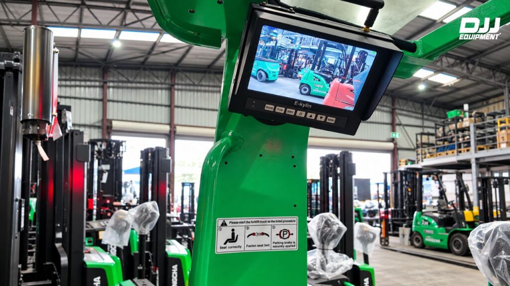 forklift with a reversing or fork camera
