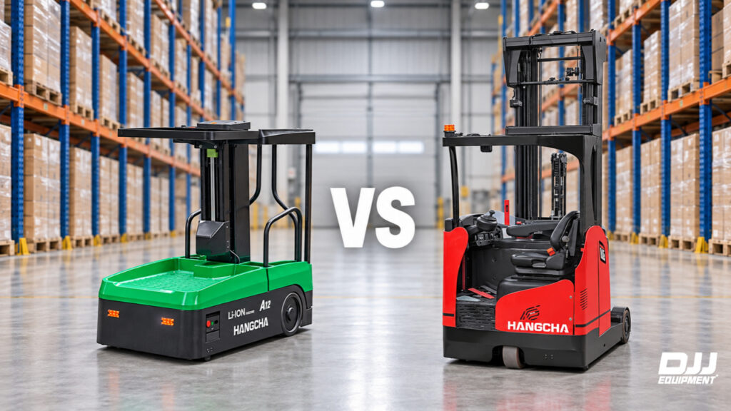 how an order picker and a reach truck work differently