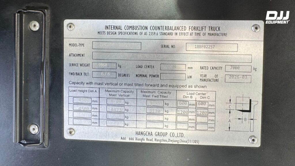 how to read a forklift data plate