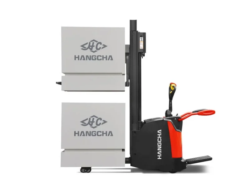 A Series High Range Stand On Pallet Stacker With Initial Lift Whit Background 4
