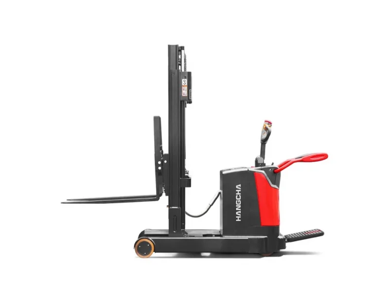 A Series High Range Stand On Pallet Stacker With Mast Move Whit Background 2