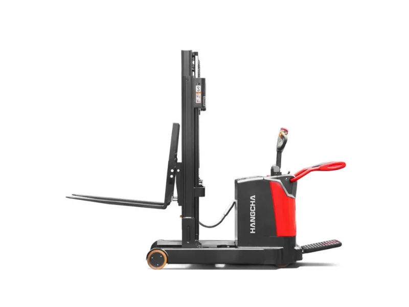 A Series High Range Stand On Pallet Stacker With Mast Move Whit Background 3