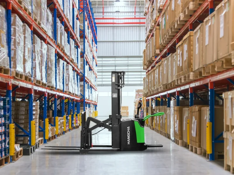 Stand On With Reach Truck Stacker For Sale Product Introduction Background Details Page